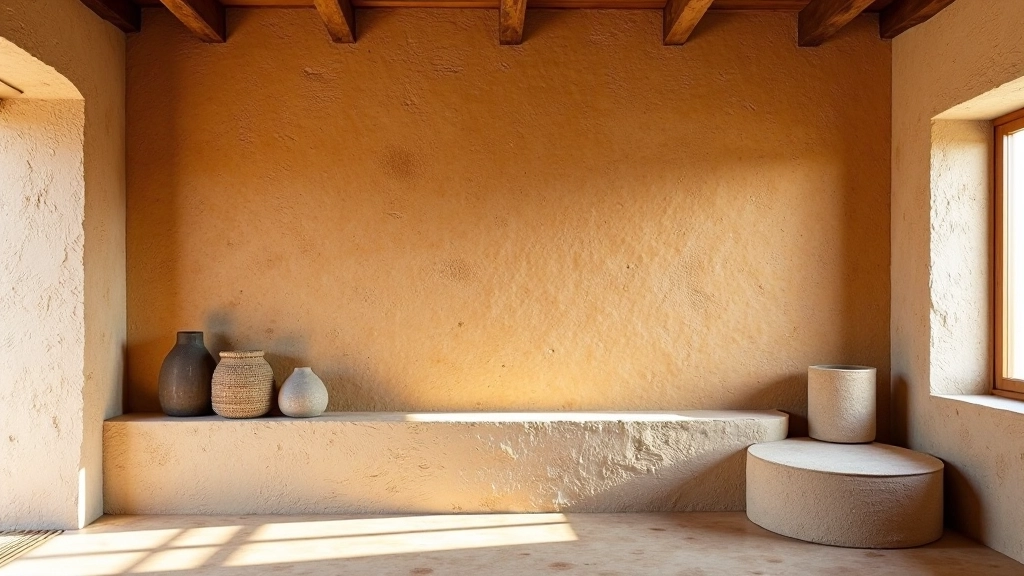 Painel de cortiça natural em parede, textura quente com padrão orgânico sustentável
